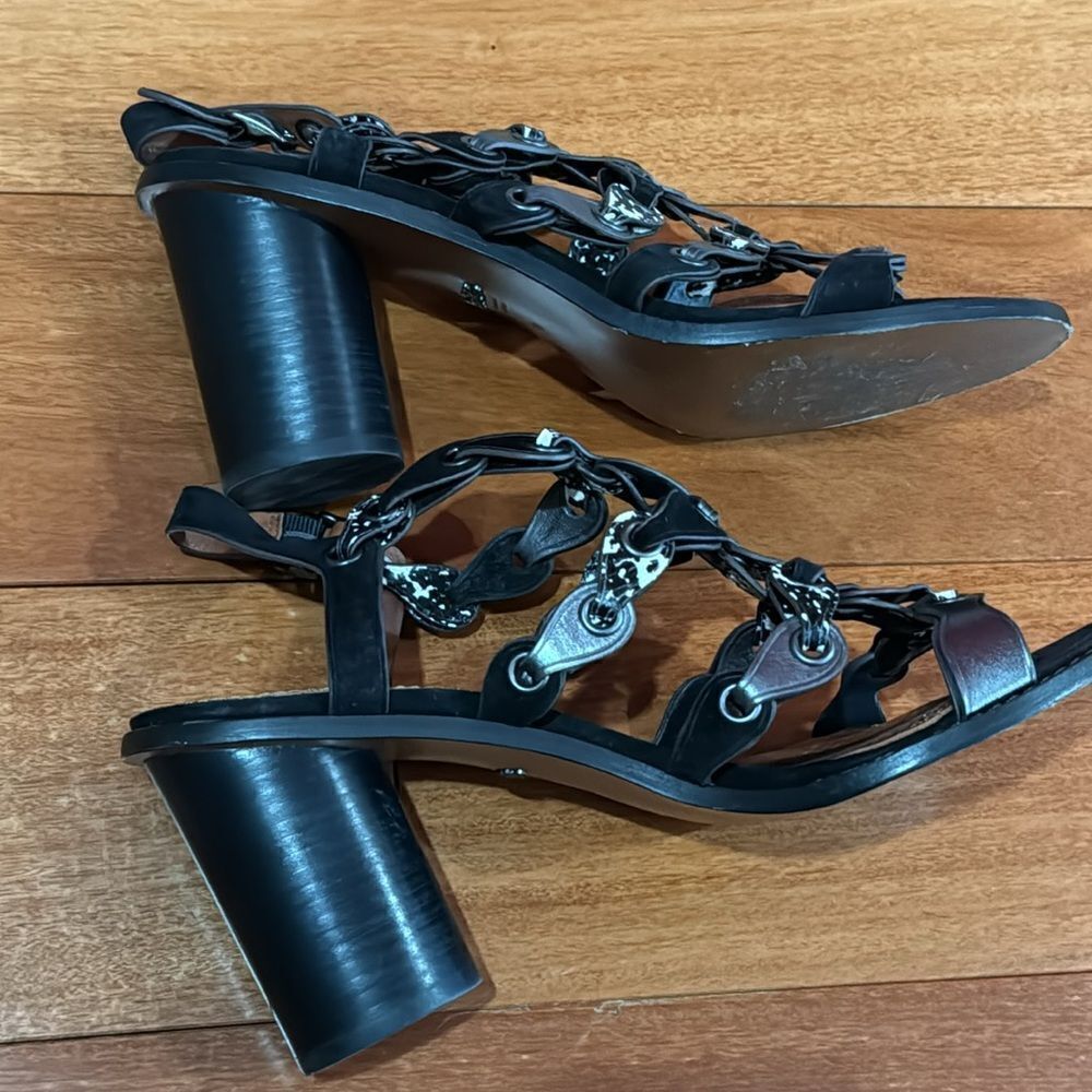 Coach Women’s MH Sandal Cll MXM Brown/White & Gunmetal size 10‎ - Picture 5 of 11